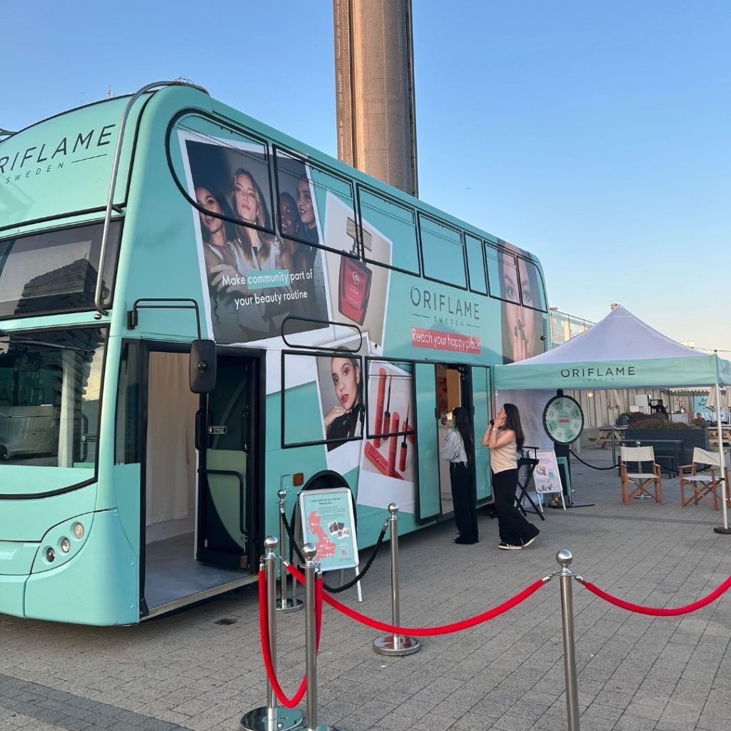oriflame beauty bus campaign brandnation exterior