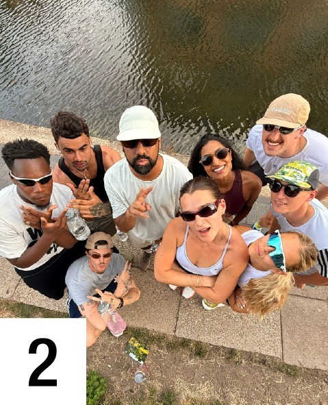 Step 2, Audience intelligence: a group of people posing together outdoors by a canal