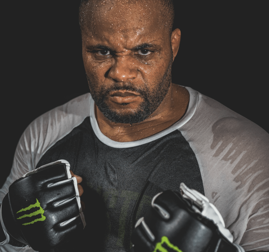male ufc fighter with monster energy gloves