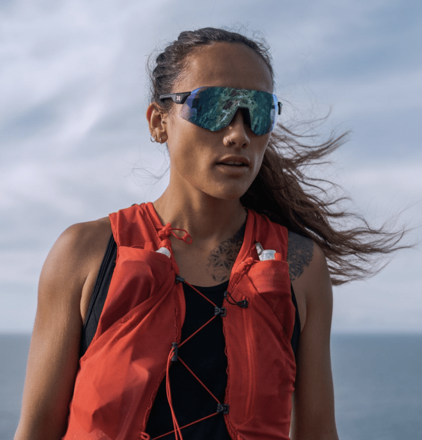 woman wearing sungod sunglasses