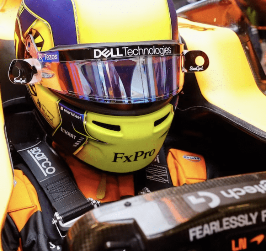 mclaren f1 driver seated in race car