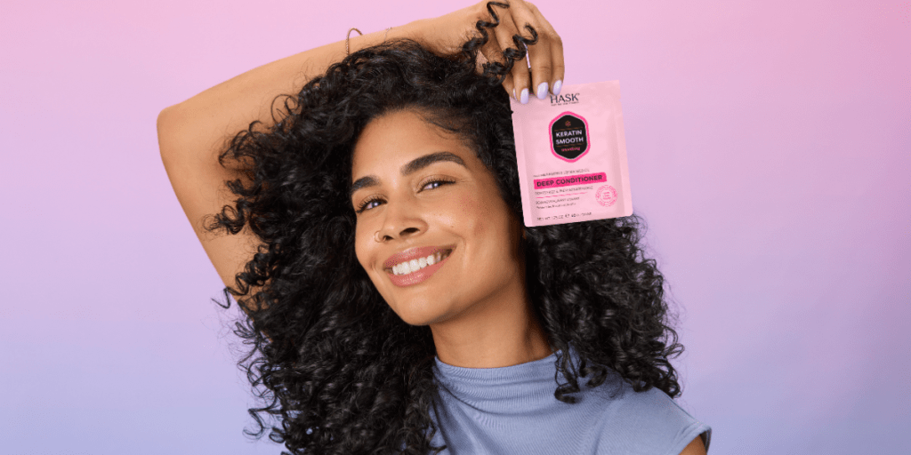 woman with curly hair