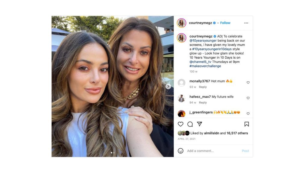 courtney megs from towie promoting 10 years younger