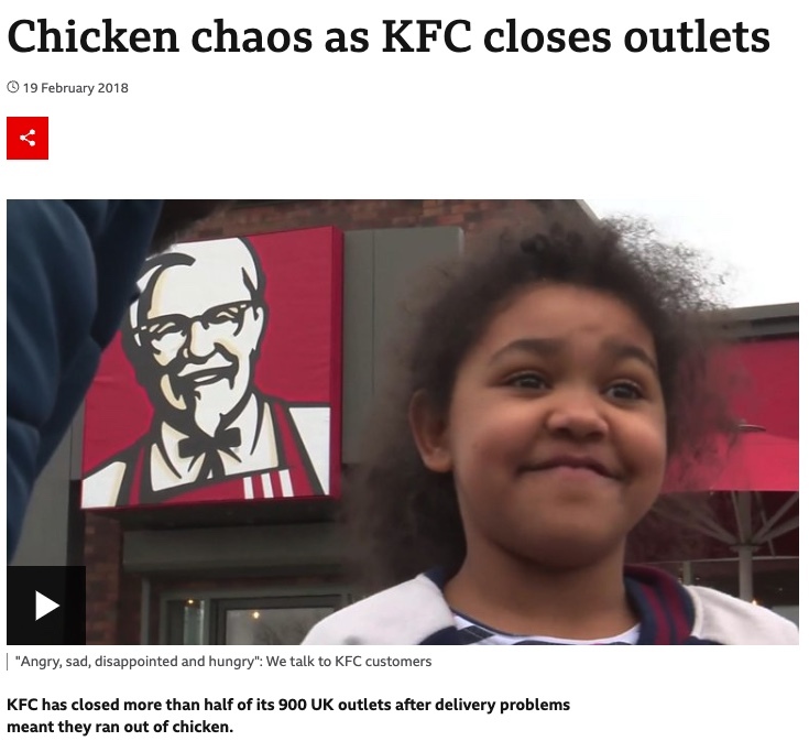 KFC chicken crisis screenshot BBC