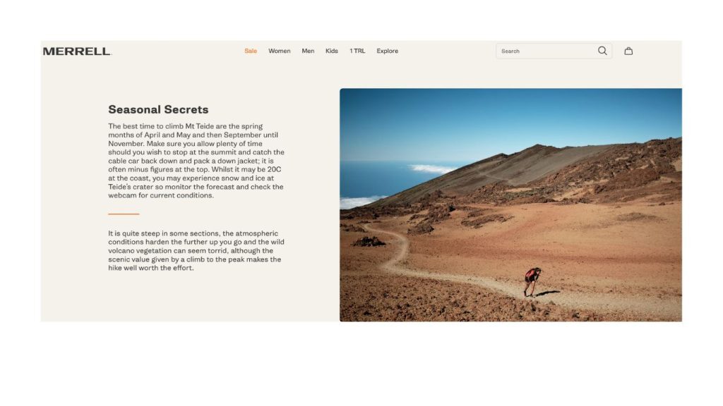 merrell trails of europe seasonal secrets website landing page