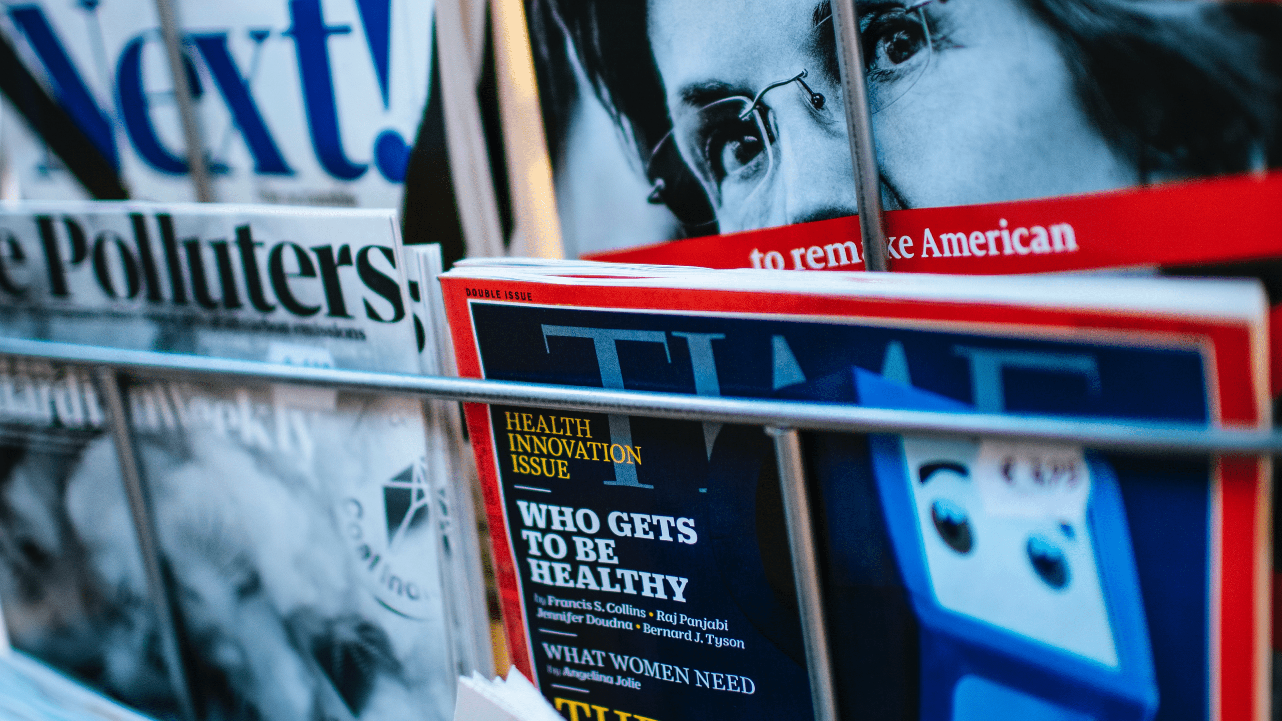magazines stacked including the times magazine