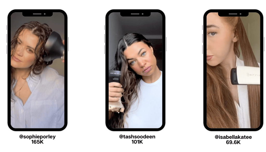 three influencers using bellissima italia products