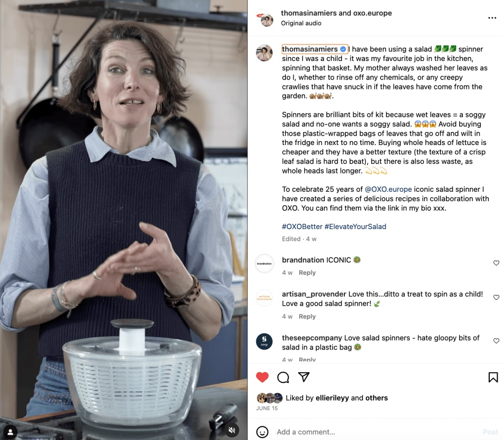 thomasina miers instagram post