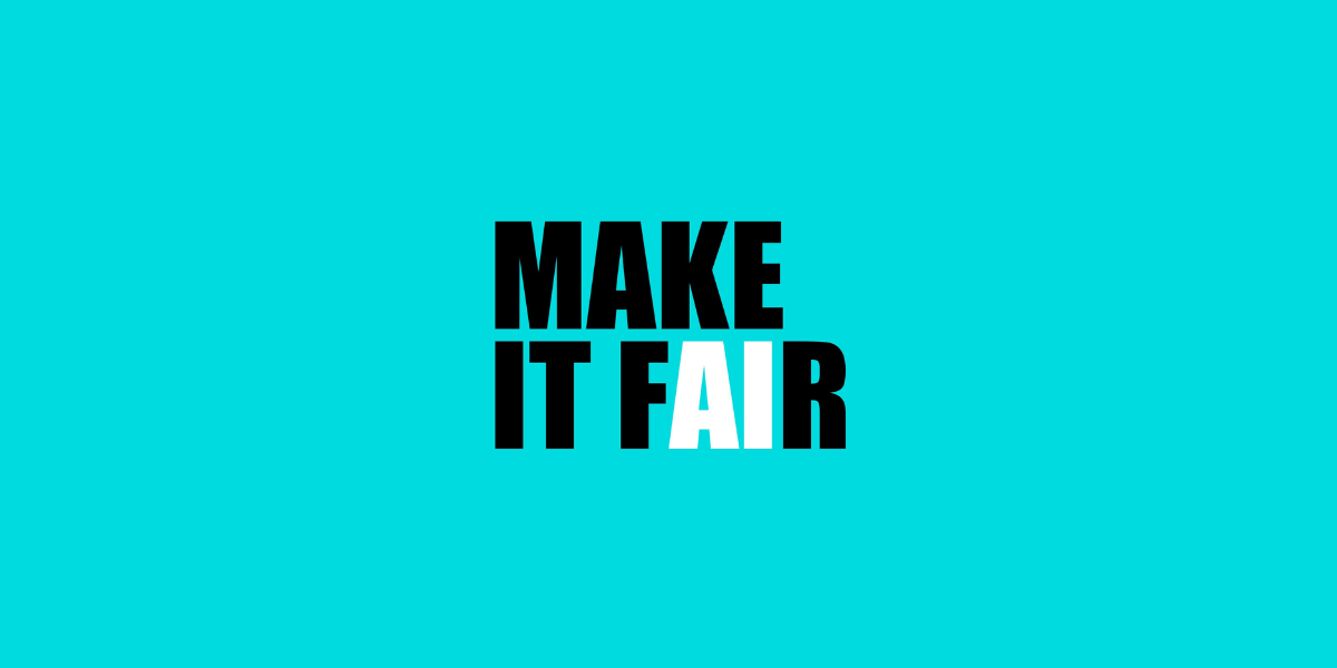 make it fair written on blue background