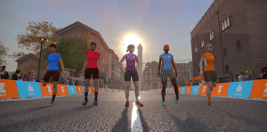 five virtual runners in the zwift metaverse