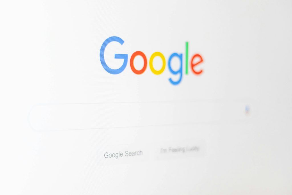 A Google search engine screen