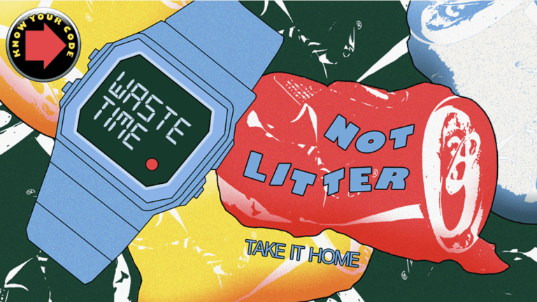 merrell know your code no litter artwork