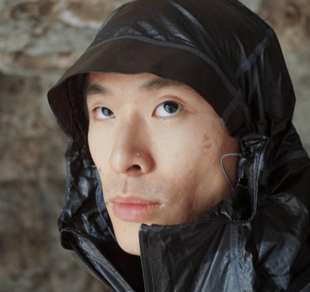 man in columbia sportswear raincoat